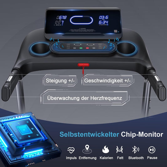 Kitopa Laufband: Hochgeschwindig, 7 PS, große Lauffläche, klappbar✨