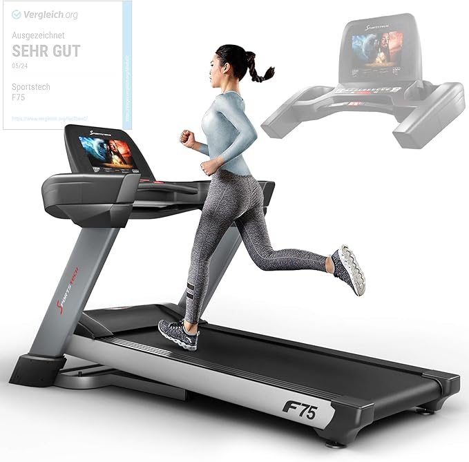 Sportstech F75: Profi-Laufband, klappbar, 7 PS, Android ✨