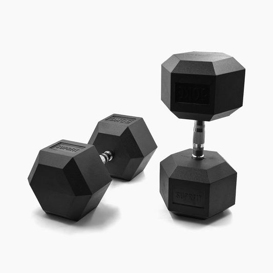 SUPRFIT Hexagon Kurzhanteln Paar: Gummierte Eisenkern Hanteln für Krafttraining ✨