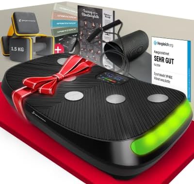 Sportstech VP400: 4D Vibrationsplatte mit Smart‑LED und Trainingsbändern ✨