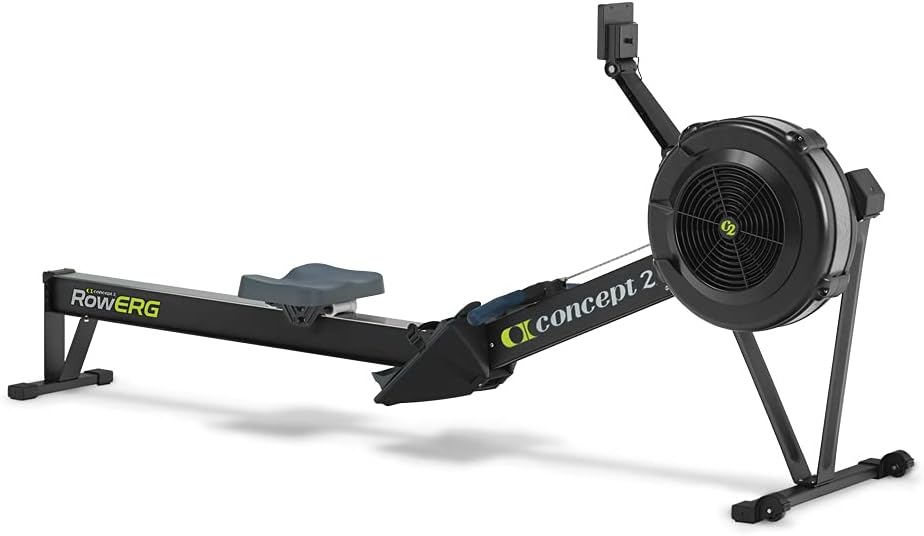 Concept2 RowErg Modell D: Rudergerät mit Luftwiderstand, Standardbeinen, Schwarz , 1