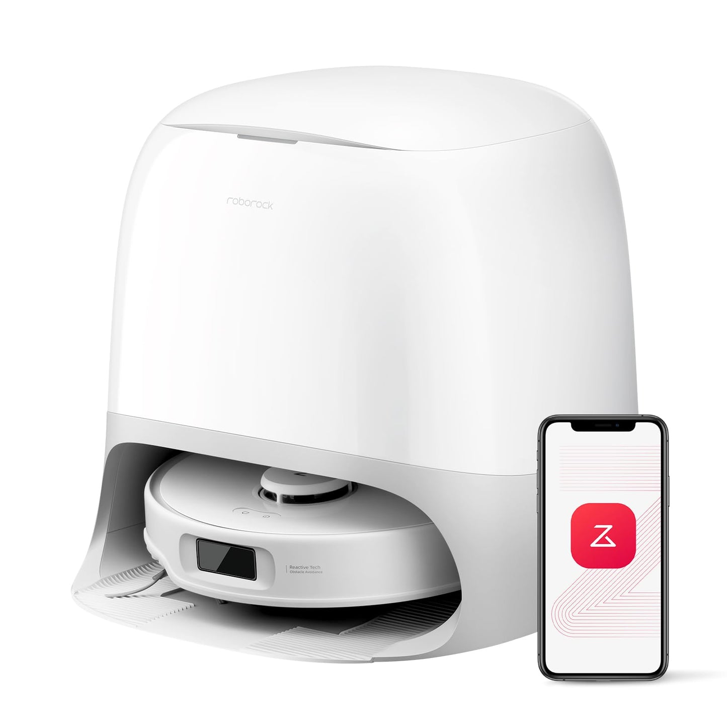 roborock Qrevo Curv Robot Vacuum Cleaner with Mop Function and Lifting Mop, Dual Anti-Tangle System, AdaptiLift™ Chassis, 18,500Pa, 75°C Hot Water Mop Wash, Intelligent Dirt Detection & Voice