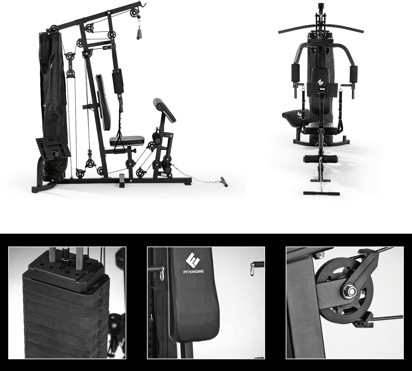 FitEngine Kraftstation: Komplettes Home Gym mit 67 kg Gewichten ✨