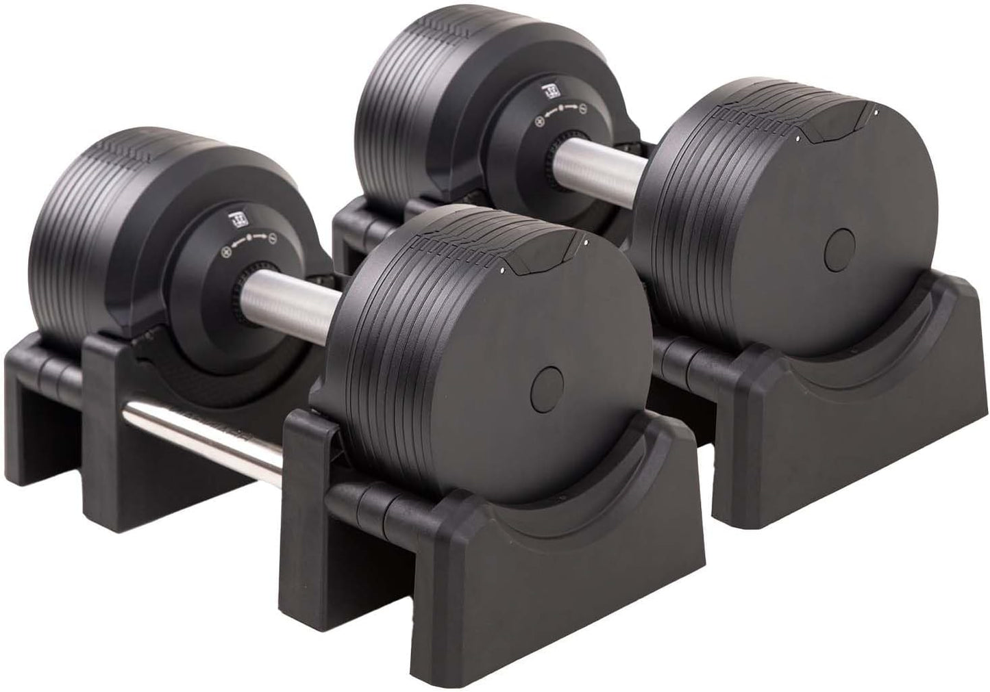 BRAINGAIN Verstellbare Hanteln: Chrom/Schwarz, Krafttraining für Zuhause u