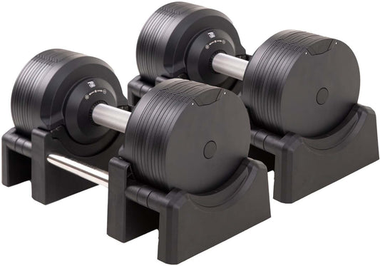 BRAINGAIN Verstellbare Hanteln: Chrom/Schwarz, Krafttraining für Zuhause u