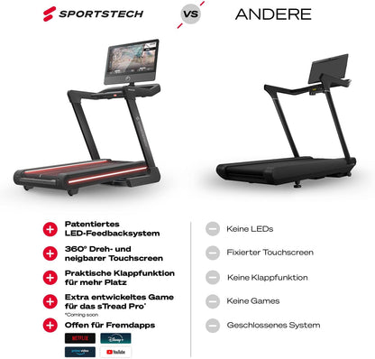Sportstech sTread Pro: Klappbares Laufband, 20 km/h, 15% Steigung, mit App ✨