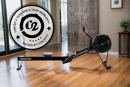 Concept2 RowErg Modell D: Rudergerät mit Luftwiderstand, Standardbeinen, Schwarz , 1