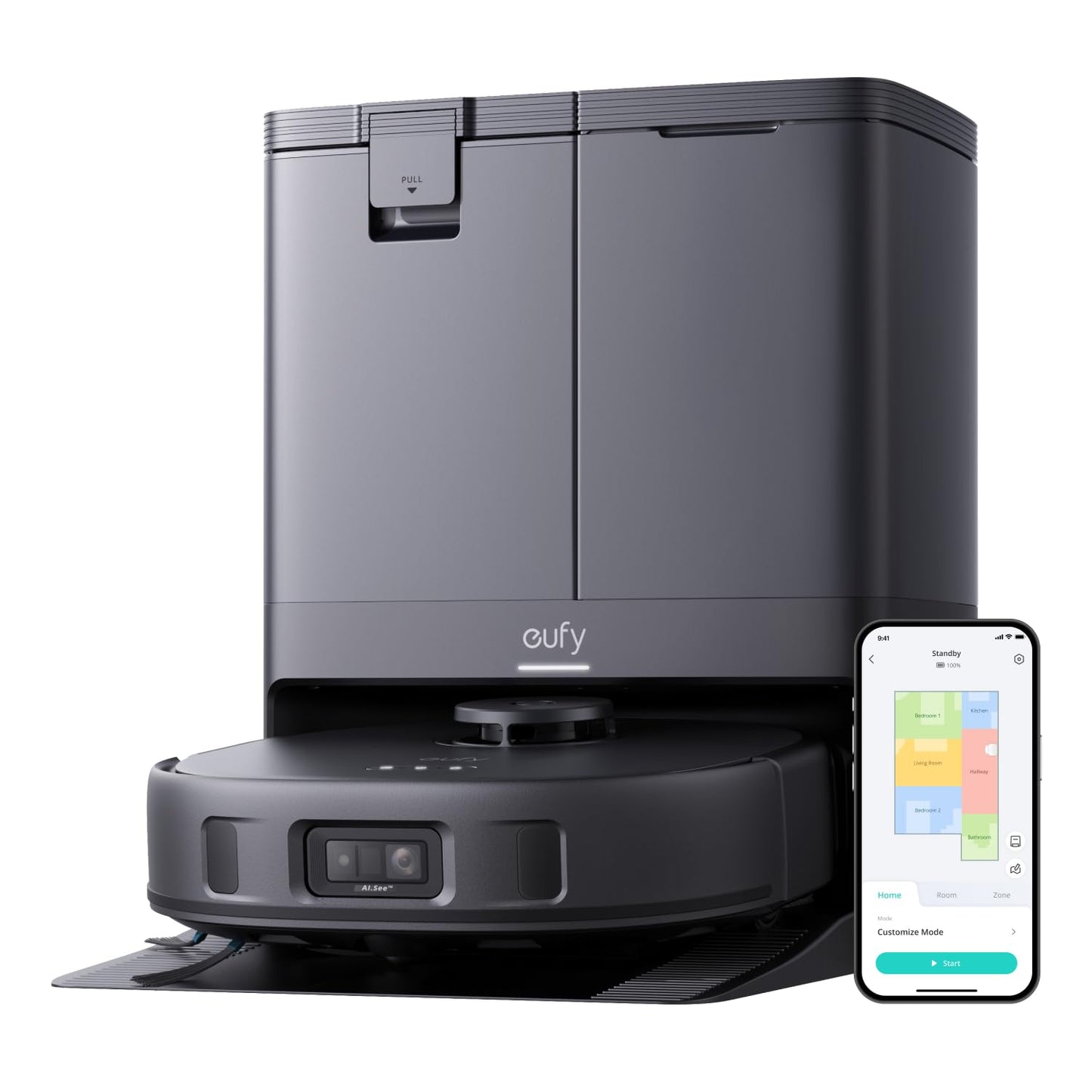 eufy Saugroboter Omni C20 mit All-in-One-Station,Auto-Entleerung, Auto-Wasch- und Trocknungsfunktion, 7.000Pa, 8,5cm Design, Staubsauger Roboter mit Wischfunktion,Kindersicherung