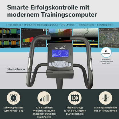 Skandika Morpheus: Ergometer mit App‑Steuerung, Pulsgurt und Tablethalter✨