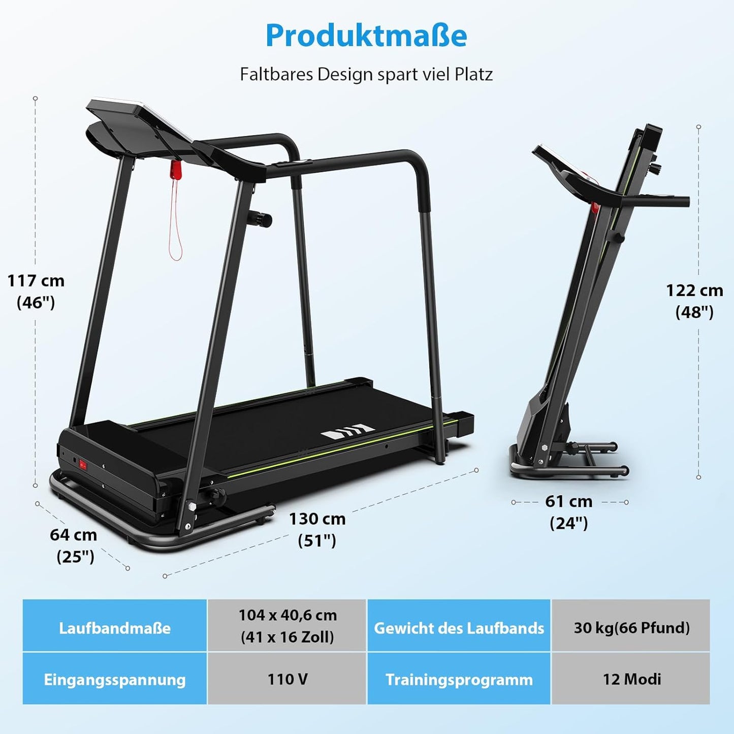 CIIHI Senioren Laufband: Heimtrainer mit extra langen Handläufen für Senioren ✨