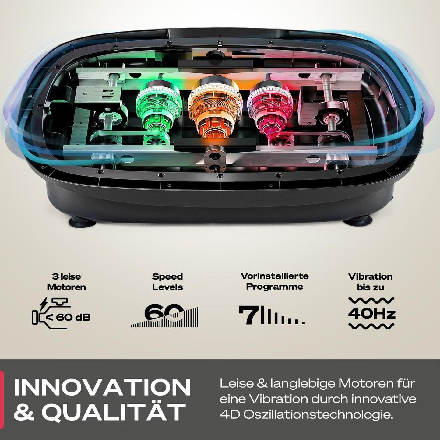 Sportstech 4D Vibrationsplatte: Smart LED, Bluetooth, Fitness & Yoga ✨