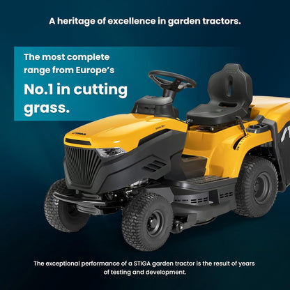 STIGA ST 450 Premium Aufsitzmäher – 432cc Benzinmotor, 84cm Schnittbreite, Hydrostat-Getriebe, 240L Grasfangsack, Profi-Qualität