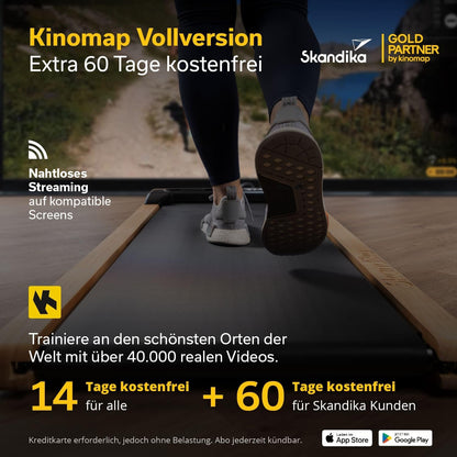 Skandika Nordik Walking Pad: Laufband für Home Fitness & Büro, mit Steigung ✨