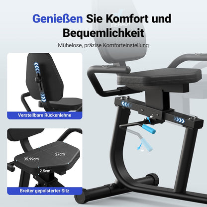 MERACH Liegeergometer: Heimtrainer mit Bluetooth und verstellbarer Rückenlehne ✨