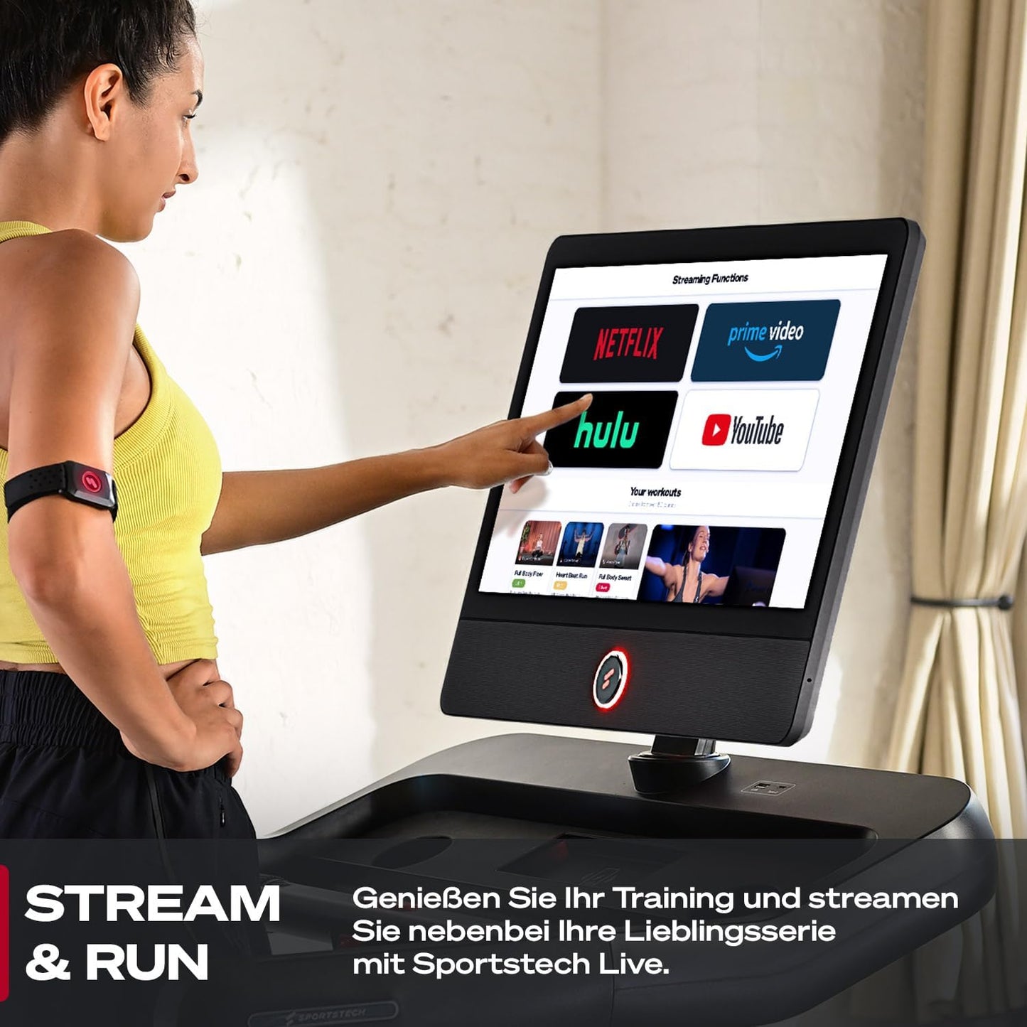 Sportstech sTread Pro: Klappbares Laufband, 20 km/h, 15% Steigung, mit App ✨