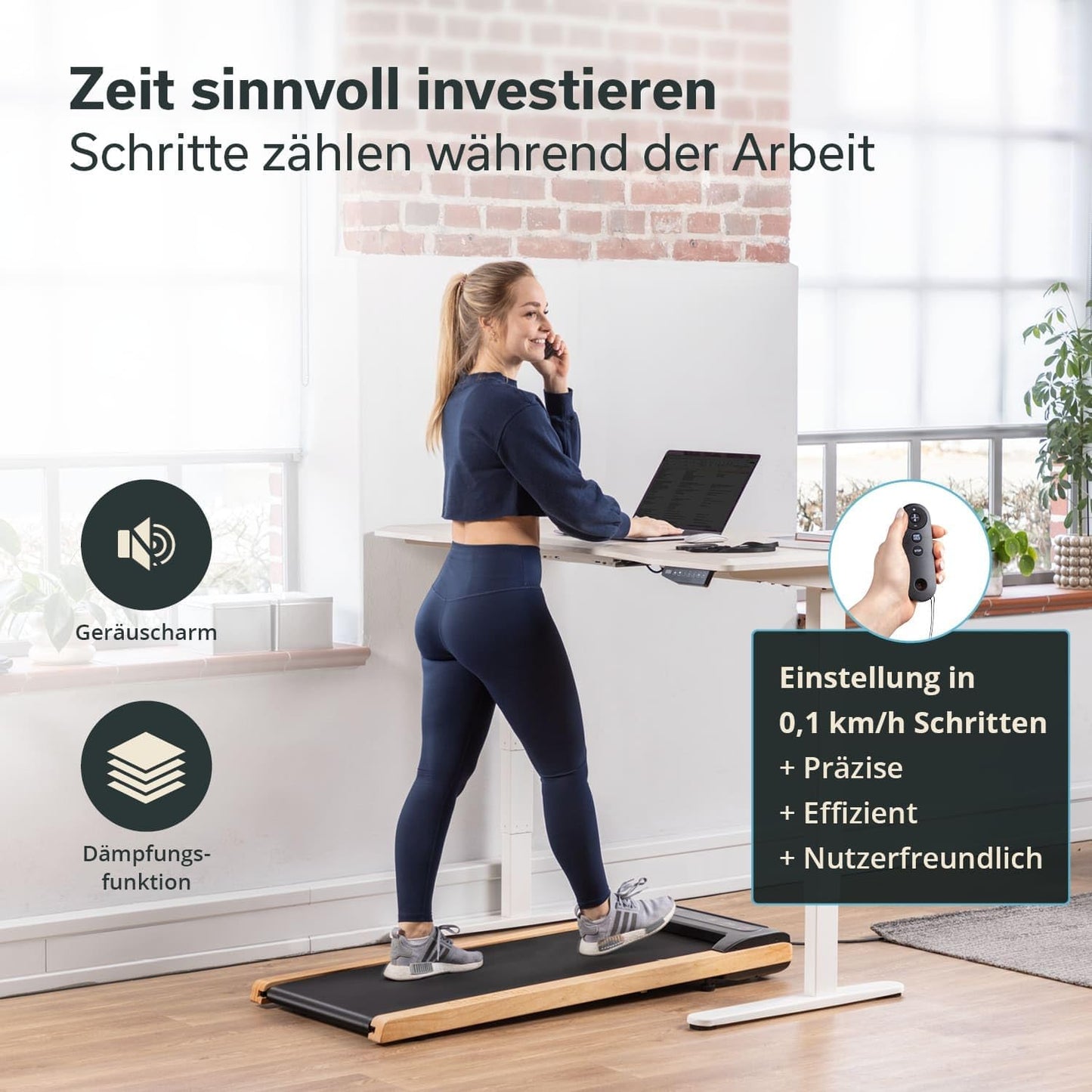 Skandika Nordik Walking Pad: Laufband für Home Fitness & Büro, mit Steigung ✨