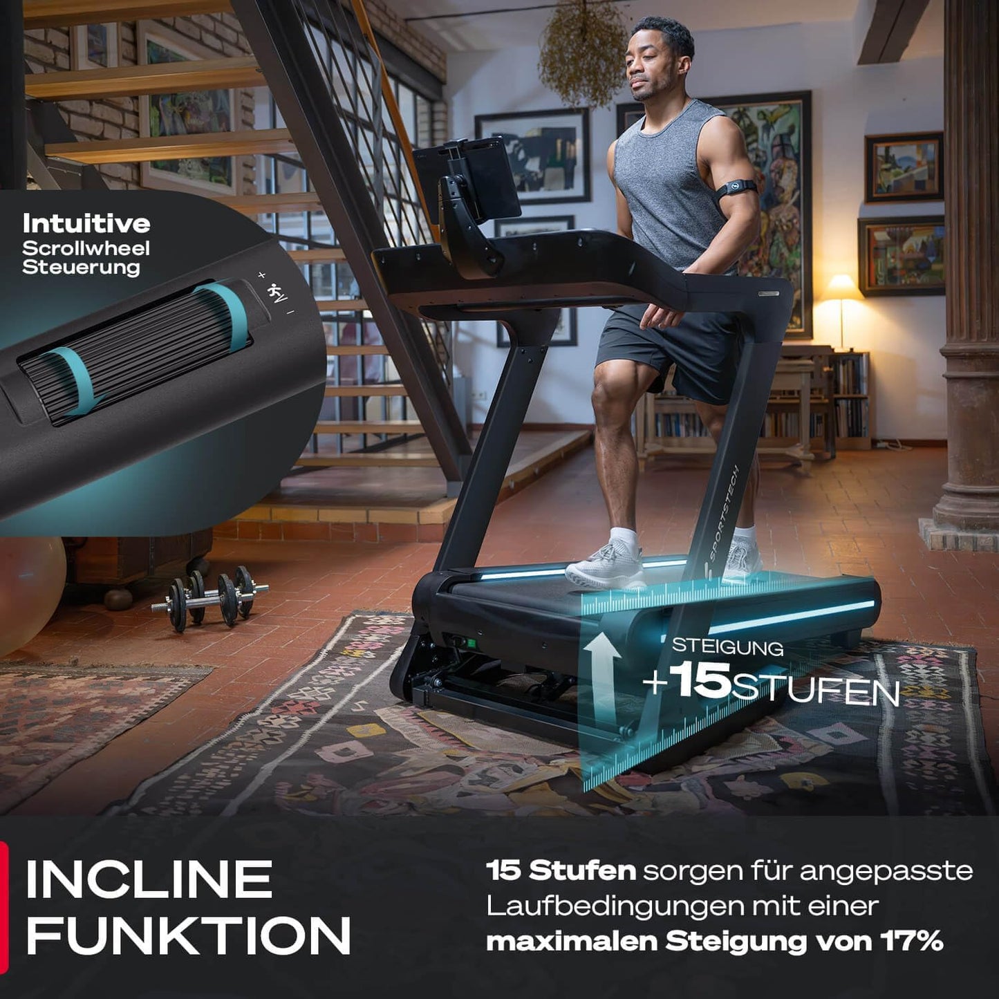 Sportstech sTread Pro/Lite: Klappbares Laufband mit 20 km/h, 17 % Steigung und 7 PS Motor ✨