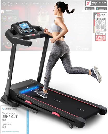 Sportstech F31s: Profi-Laufband, 4,5 PS, 16 km/h, Bluetooth & App✨
