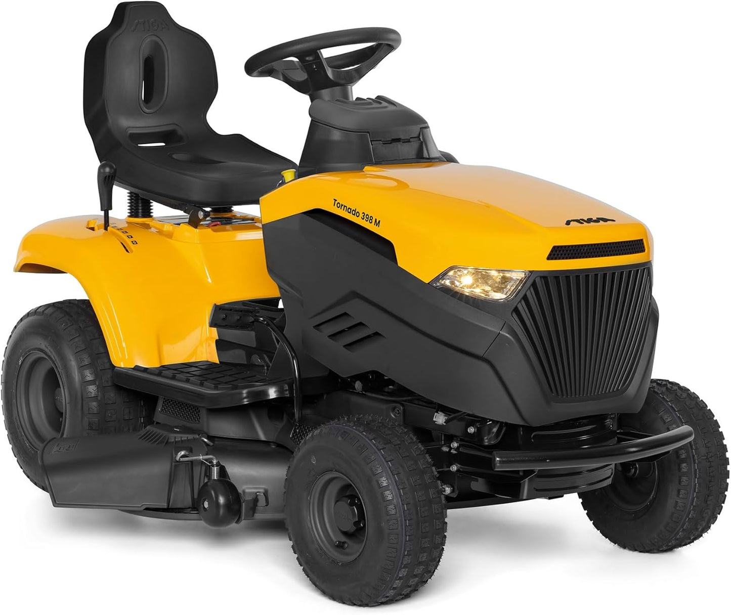 STIGA Tornado 398 M Aufsitzmäher – 414cc Benzinmotor, 98cm Schnittbreite, Mechanisches Getriebe, Stahlrahmen, bis 5000m²