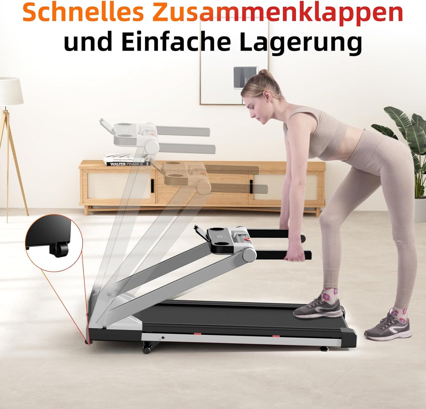 Superun Faltbares Heim-Laufband: Steigung, App & Trainingskurse✨