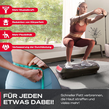 Sportstech VP400: 4D Vibrationsplatte mit Smart‑LED und Trainingsbändern ✨