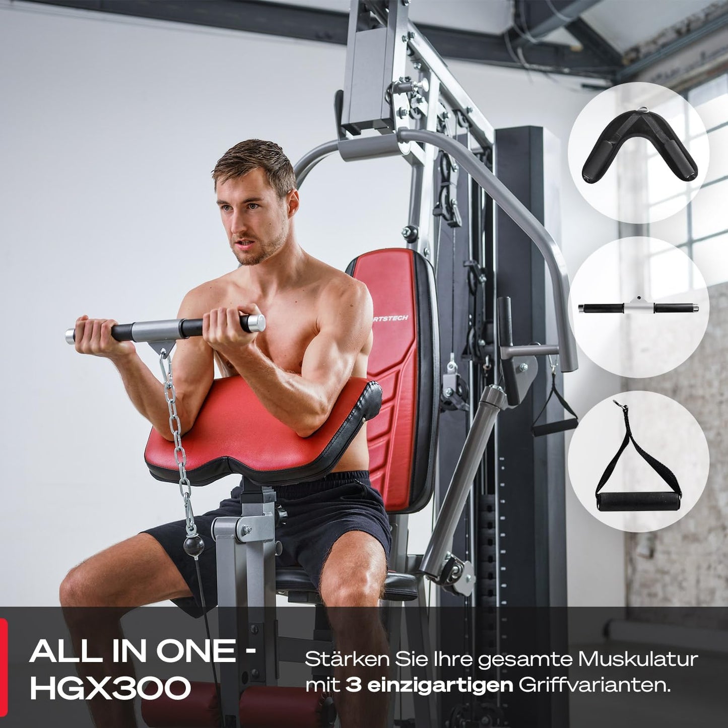 Sportstech HGX300: Multifunktions-Kraftstation mit Beinpresse, Stepper & Powertower ✨
