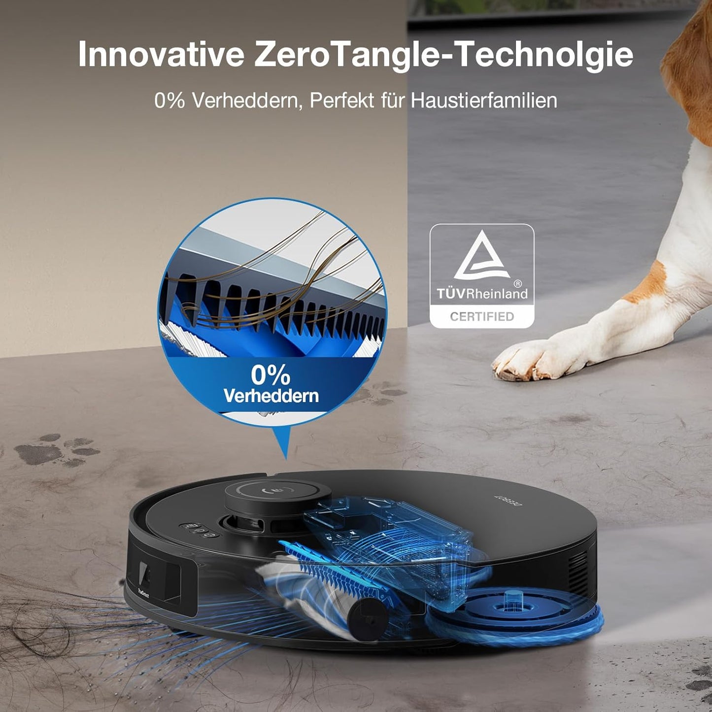 Deebot T30S Pro, 11,000Pa, Heißwasser-Wischung, ZeroTangle, TruEdge™, KI-Navigation