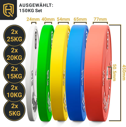 HQ Germany Premium Bumper Plates: 50mm Hantelscheiben Set ✨
