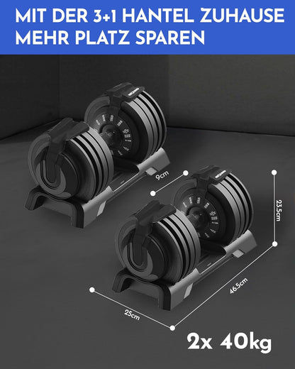 NEOLYMP Verstellbare Kurzhantel 2–40 kg mit Schnellverstellung, Einzelstück ✨