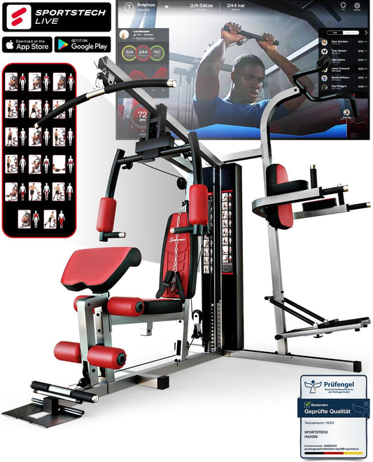 Sportstech HGX200: Multifunktions-Kraftstation mit Stepper, Beinpresse & Powertower ✨
