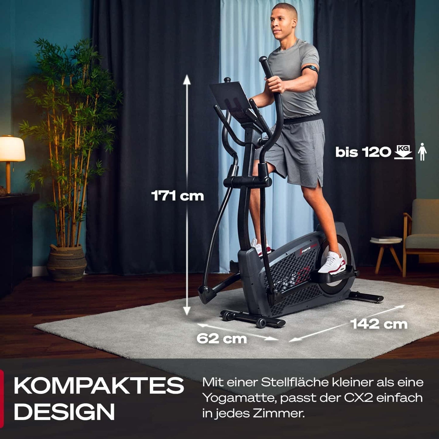 Sportstech CX2: Crosstrainer mit App, 27 kg Schwungmasse & Generator ✨