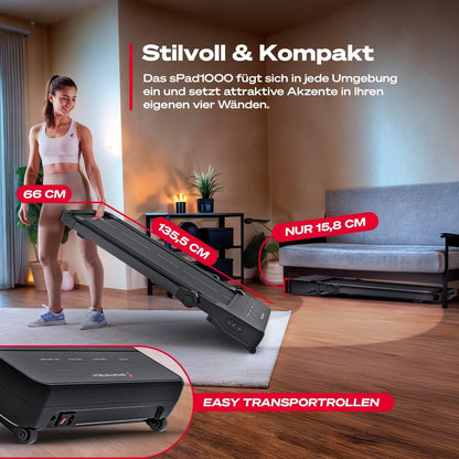 Sportstech sPad500 Laufband: Faltbar mit Steigung für Zuhauset