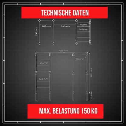 K-Sport Calisthenics Turnstange: Wetterfeste Garten-Kraftstation mit Hangelleiter ✨