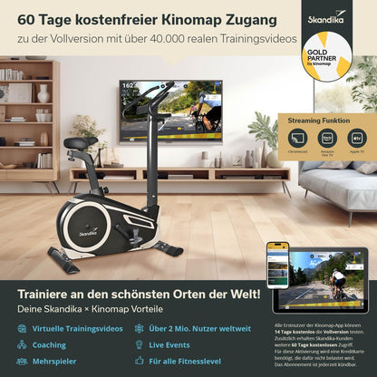 Skandika Morpheus: Ergometer mit App‑Steuerung, Pulsgurt und Tablethalter✨