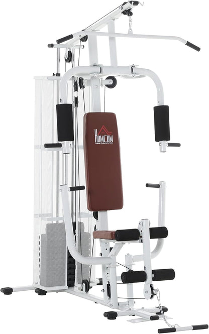 HOMCOM Multistation: Kraftstation mit Latzug, Butterfly & 45 kg Gewichten ✨