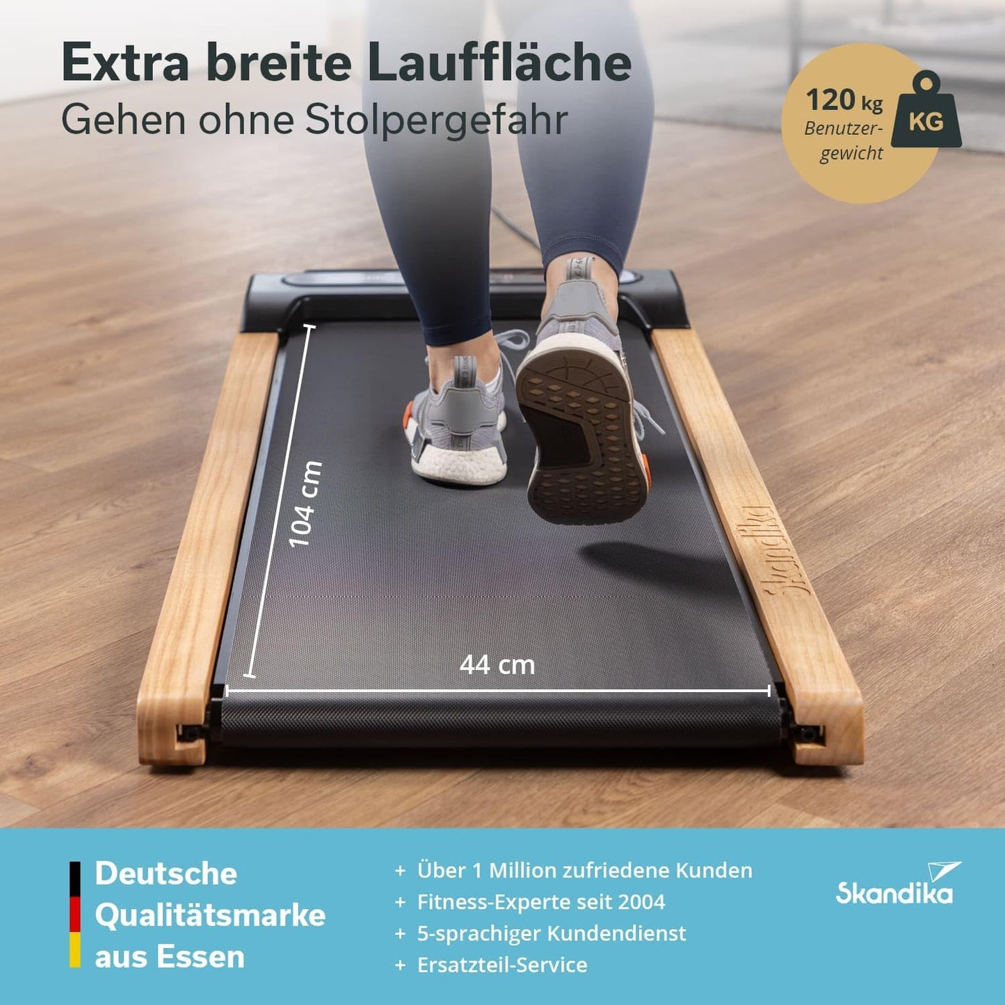 Skandika Nordik Walking Pad: Laufband für Home Fitness & Büro, mit Steigung ✨