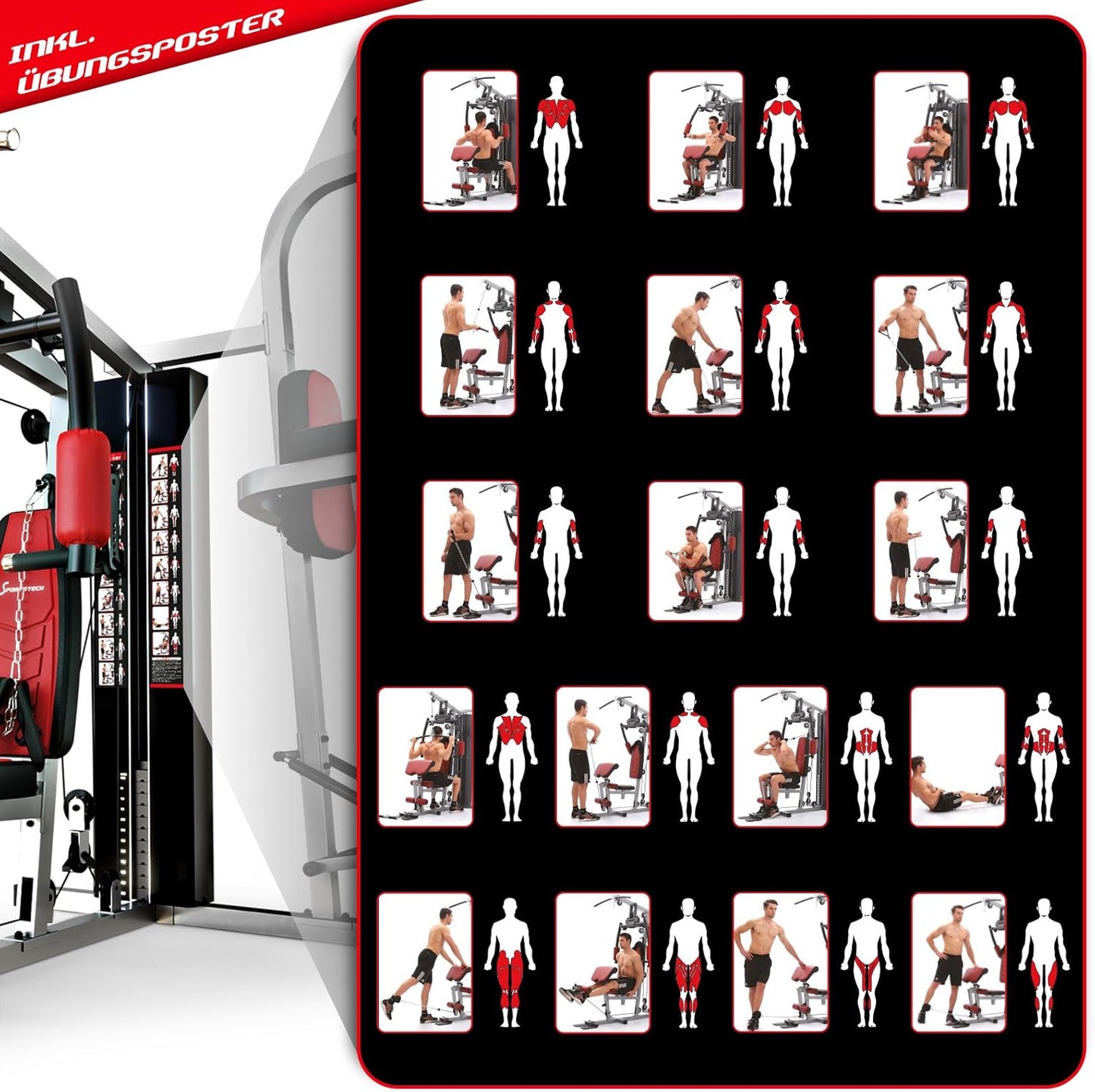 Sportstech HGX200: Multifunktions-Kraftstation mit Stepper, Beinpresse & Powertower ✨