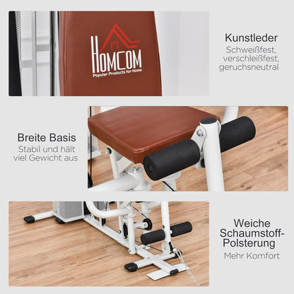 HOMCOM Multistation: Kraftstation mit Latzug, Butterfly & 45 kg Gewichten ✨