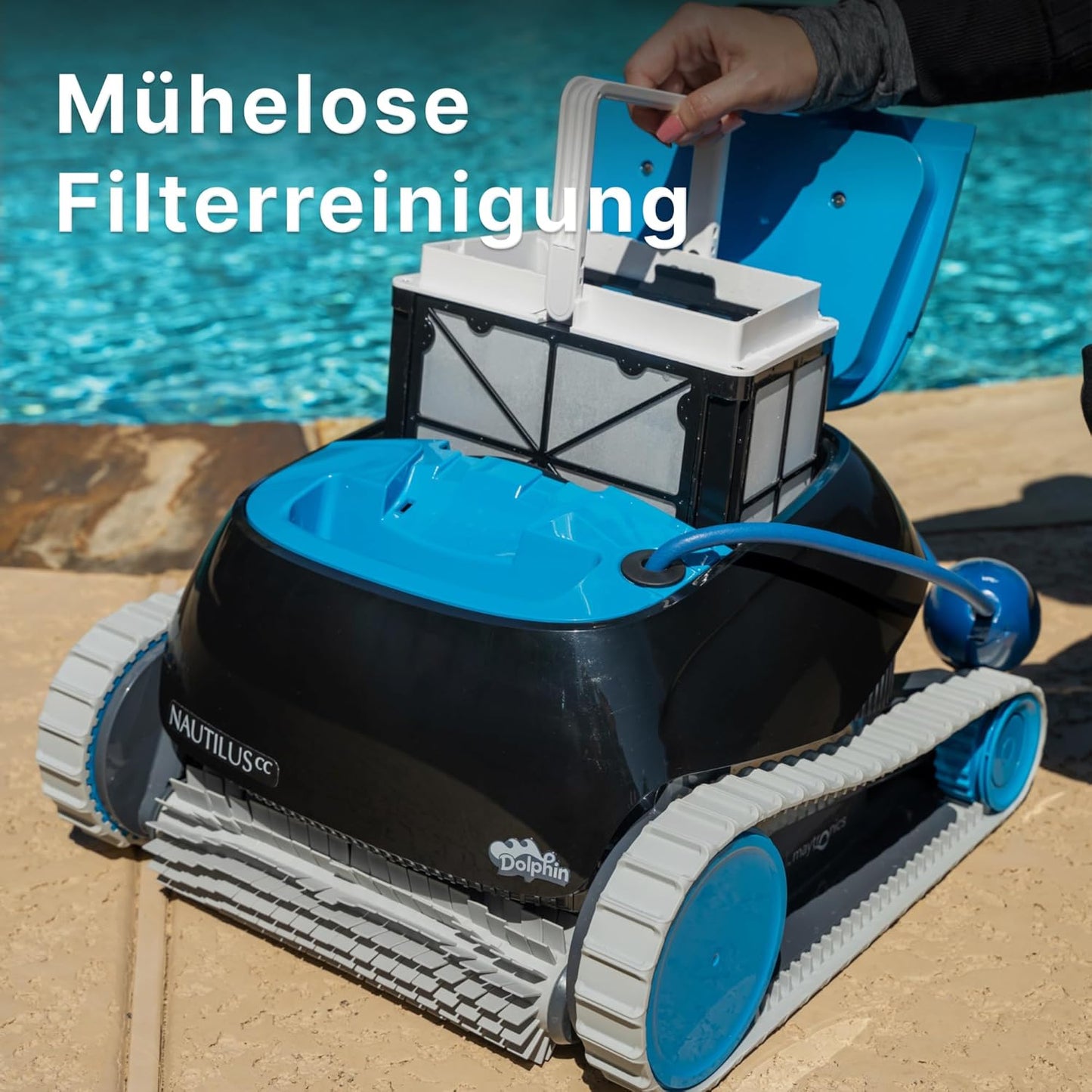 Dolphin Nautilus CC Poolroboter mit Kabel, Boden- und Wandreinigung, energiesparend, für Einbaupools bis 10 m