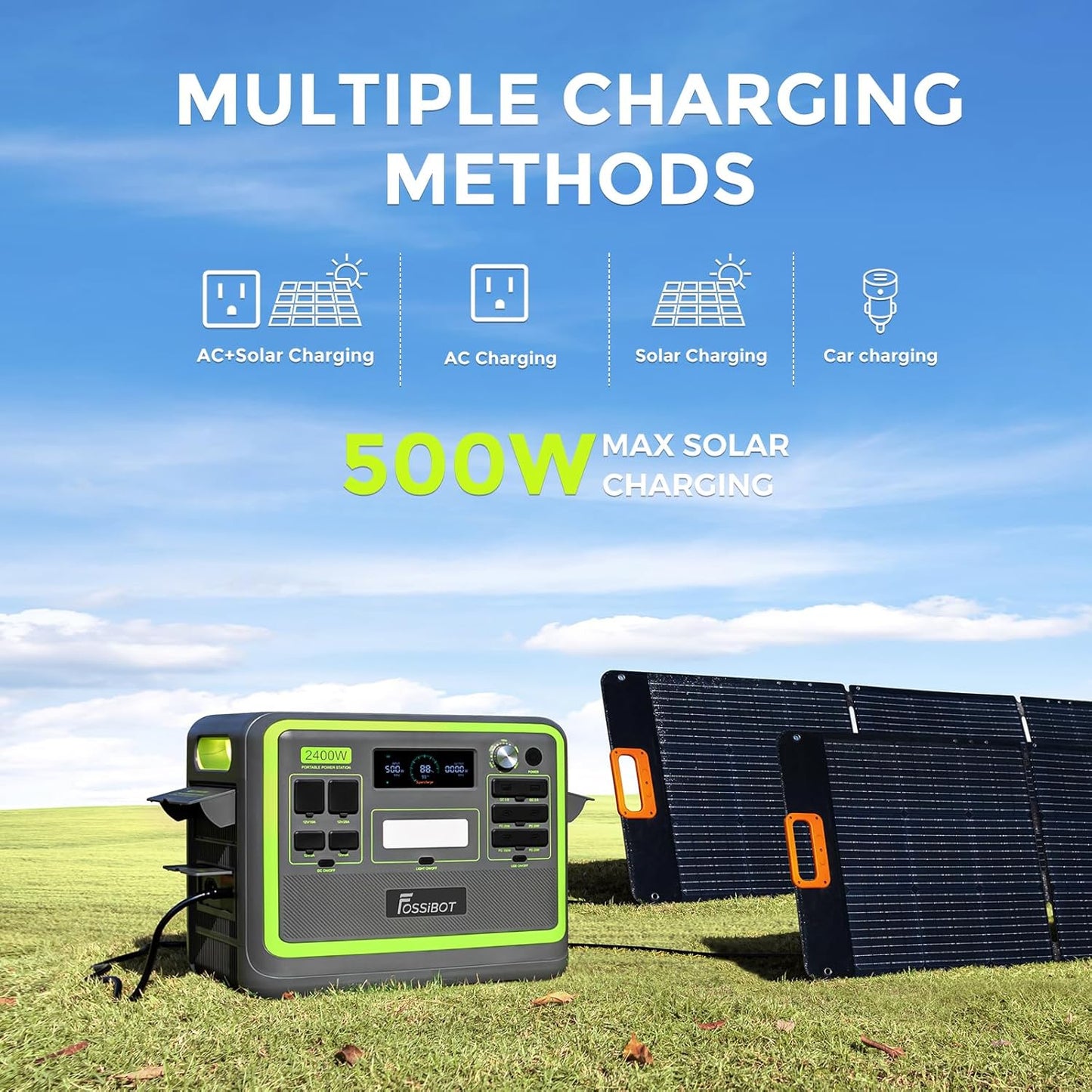 FOSSiBOT F2400 Powerstation 2048Wh, 2400W (4800W Peak), 3 AC Ausgänge