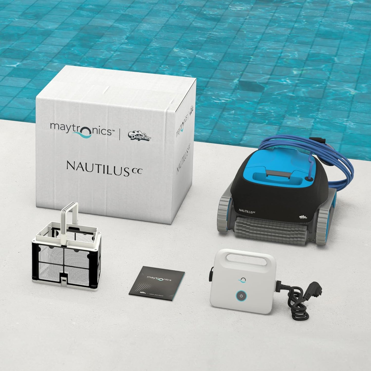 Dolphin Nautilus CC Poolroboter mit Kabel, Boden- und Wandreinigung, energiesparend, für Einbaupools bis 10 m