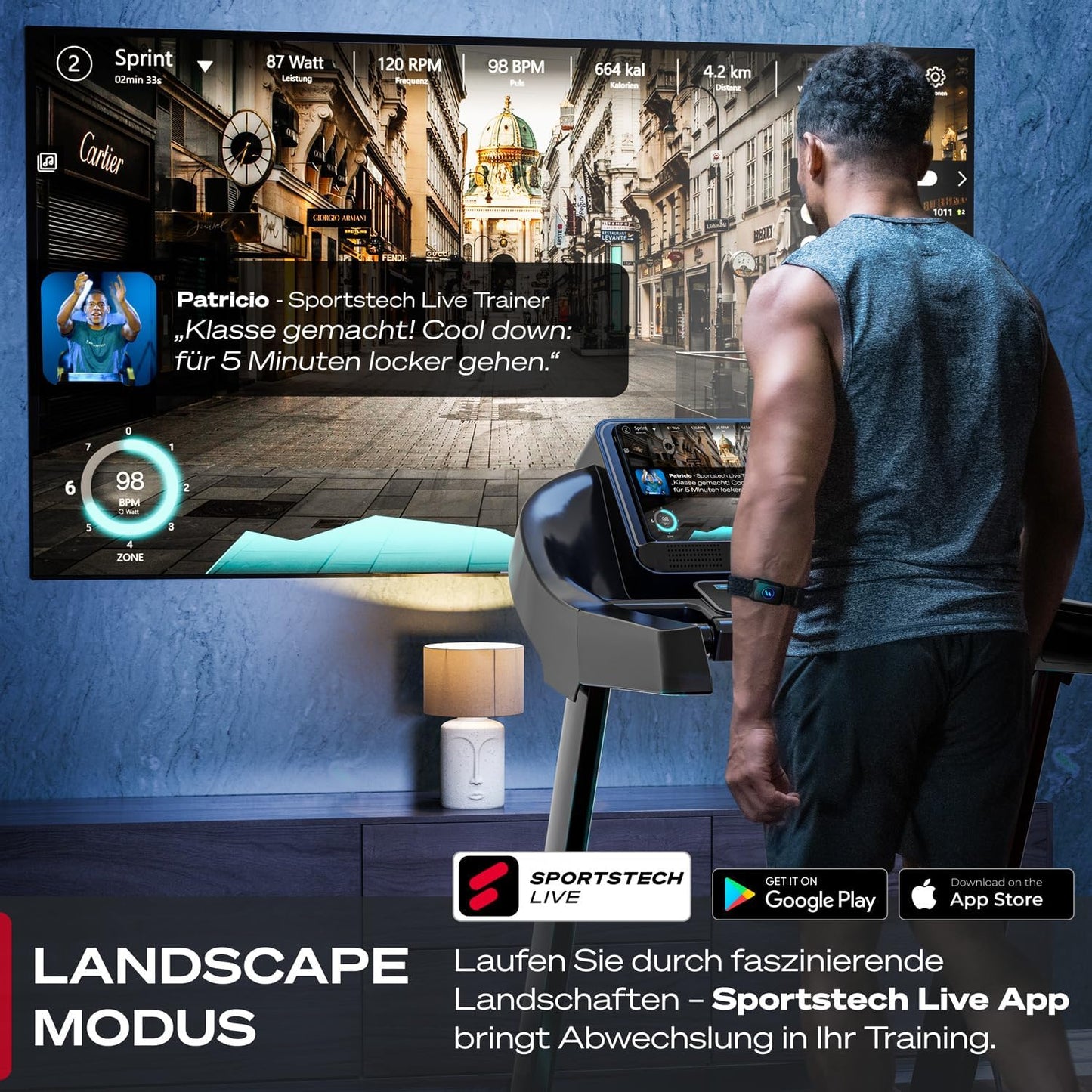 Sportstech F37s: Klappbares Laufband, 7 PS, 20 km/h, Steigung & App✨