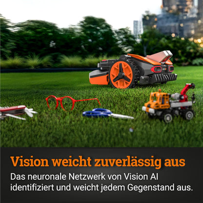 WORX Vision S250 Mähroboter 250 m² ohne Kabel, KI & Igelschutz