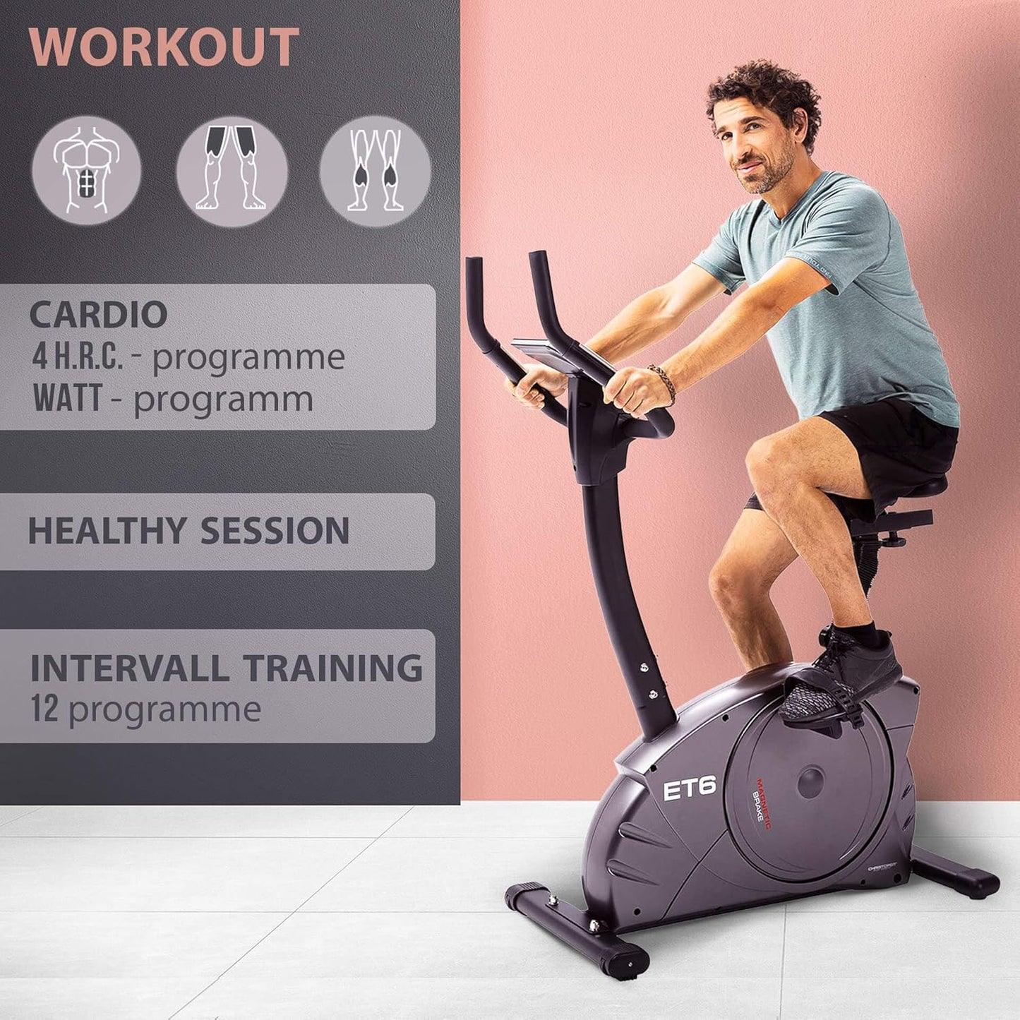 Christopeit ET 6: Ergometer mit 24 Stufen, 12 kg Bremssystem, 150 kg Traglast ✨
