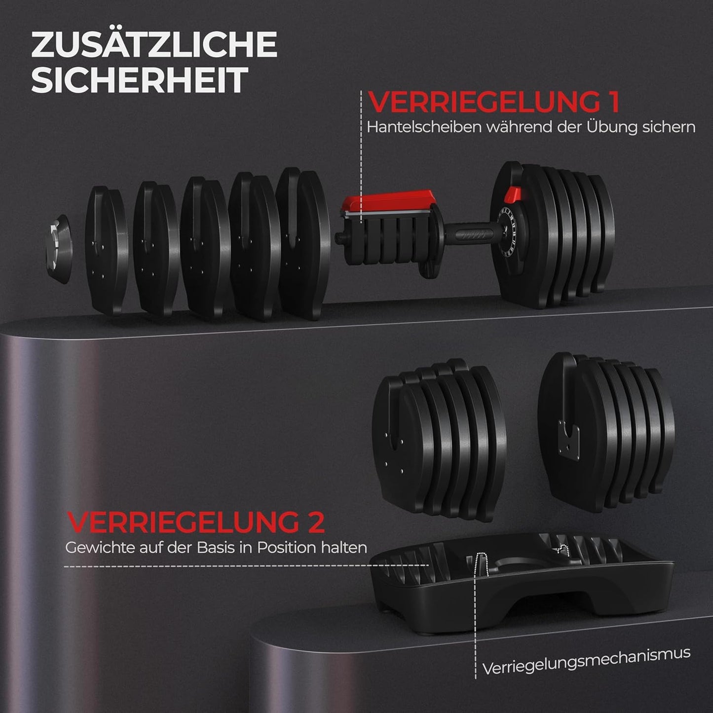Yaheetech Verstellbare Hantel: 12/16‑in‑1 Schnellverstellung fürs Home‑Gym-1