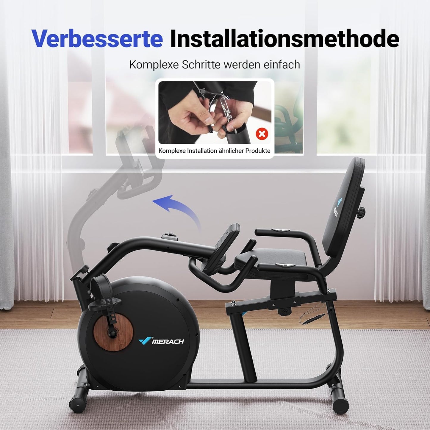 MERACH Liegeergometer: Heimtrainer mit Bluetooth und verstellbarer Rückenlehne ✨