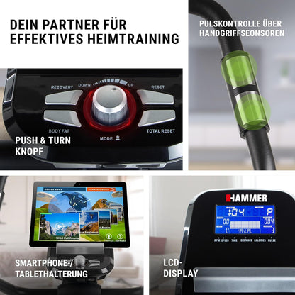 Hammer Cardio XT6/XT7 Ergometer Heimtrainer Fahrrad mit Bluetooth & App ✨