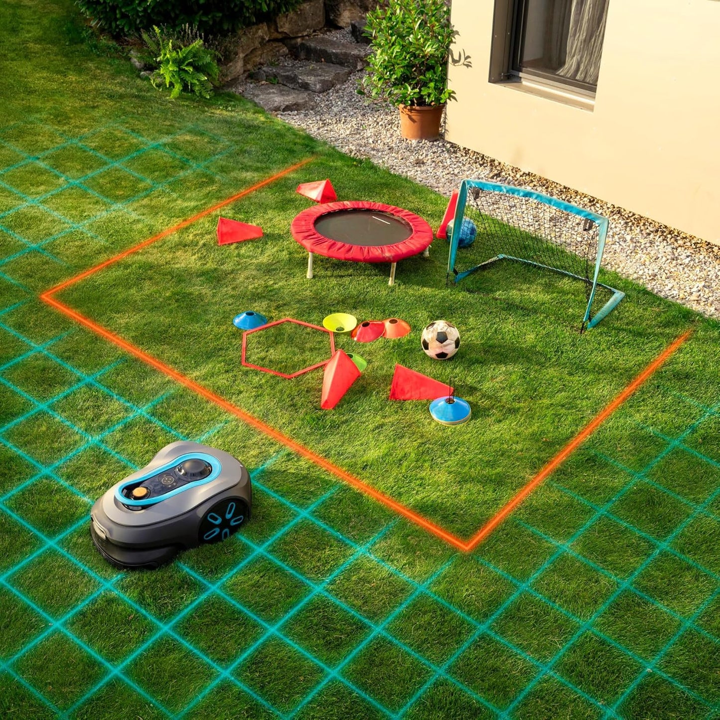 Gardena SILENO Free 1100 m² kabelloser Mähroboter, App & LONA